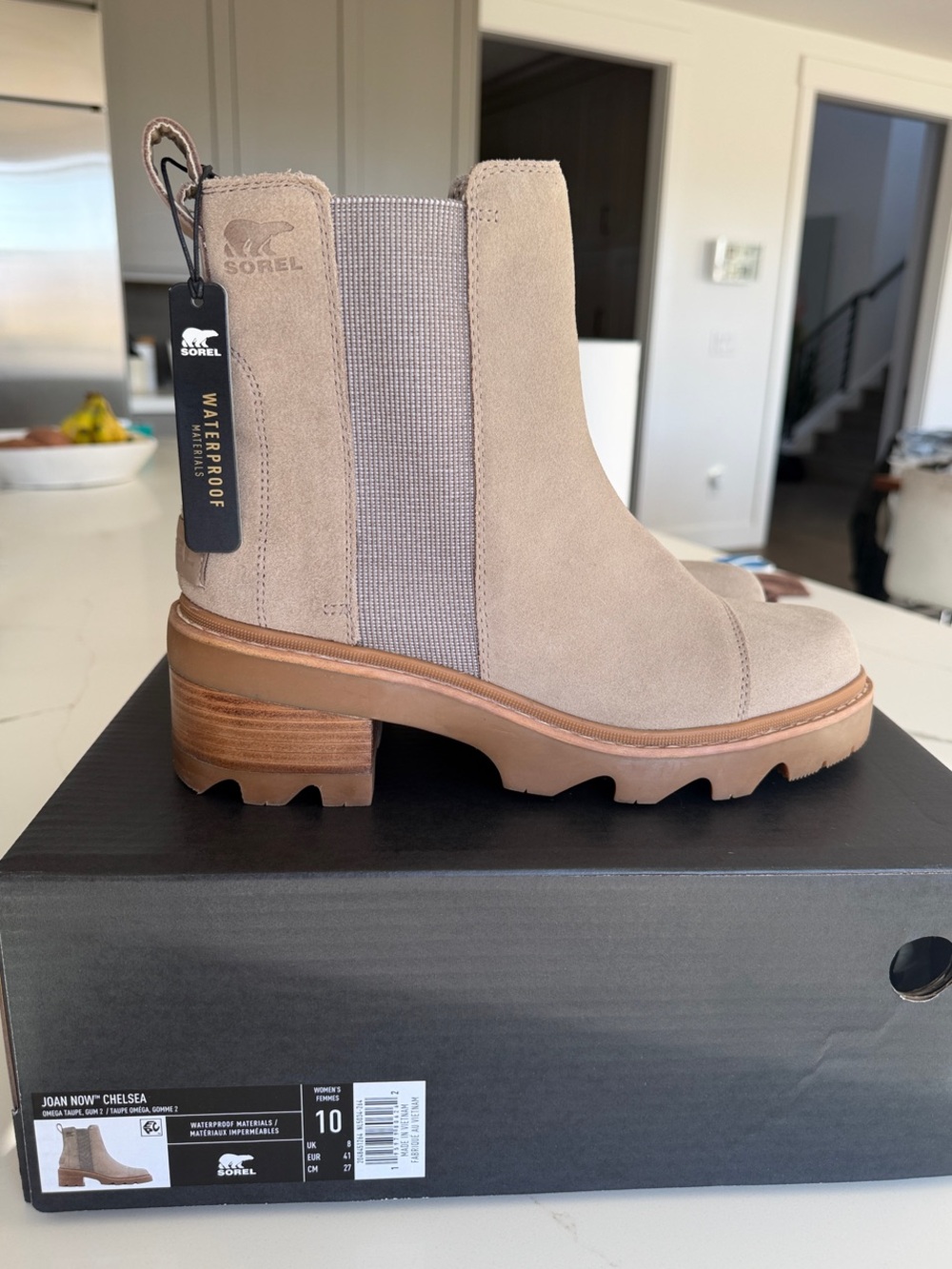 Sorel Taupe Chelsea Lug Waterproof Ankle Boots